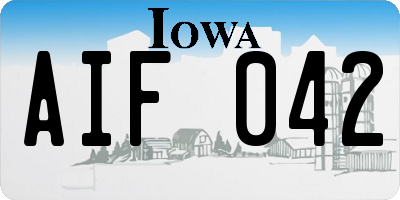IA license plate AIF042