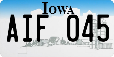 IA license plate AIF045