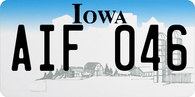 IA license plate AIF046