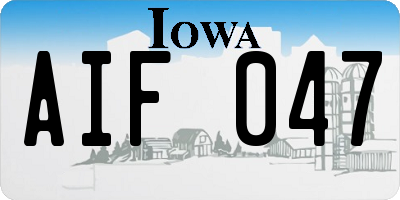 IA license plate AIF047
