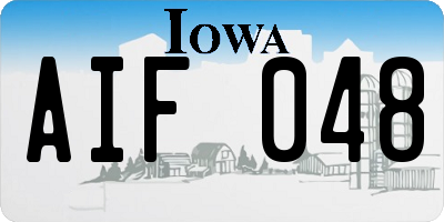 IA license plate AIF048