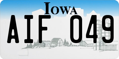 IA license plate AIF049