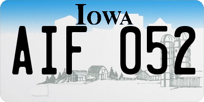 IA license plate AIF052