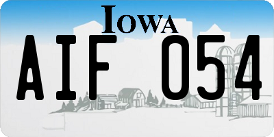 IA license plate AIF054