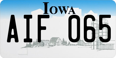 IA license plate AIF065