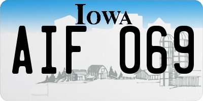 IA license plate AIF069