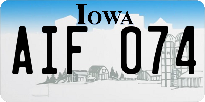 IA license plate AIF074