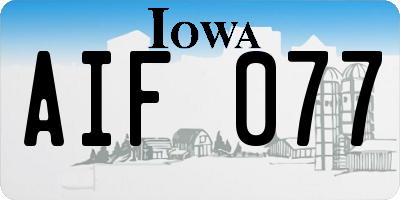 IA license plate AIF077