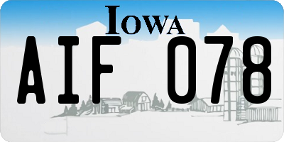 IA license plate AIF078