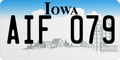 IA license plate AIF079