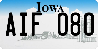 IA license plate AIF080