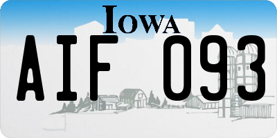 IA license plate AIF093