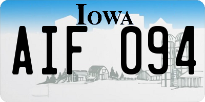 IA license plate AIF094