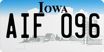 IA license plate AIF096