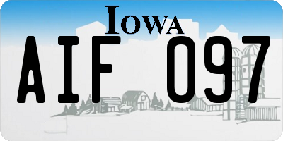 IA license plate AIF097