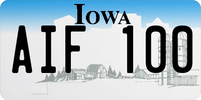 IA license plate AIF100