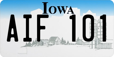 IA license plate AIF101