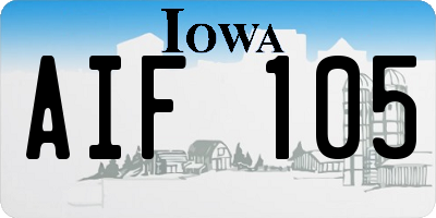 IA license plate AIF105