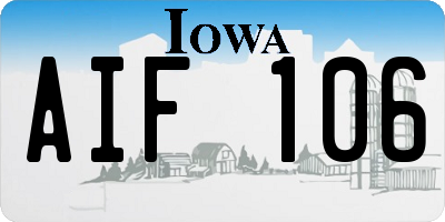 IA license plate AIF106