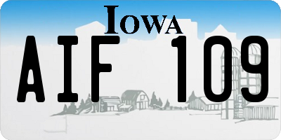 IA license plate AIF109