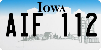 IA license plate AIF112