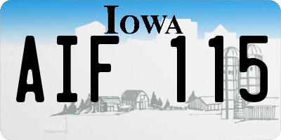 IA license plate AIF115