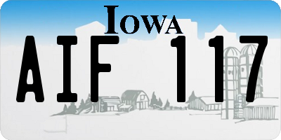 IA license plate AIF117