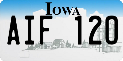 IA license plate AIF120