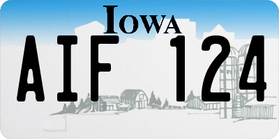 IA license plate AIF124