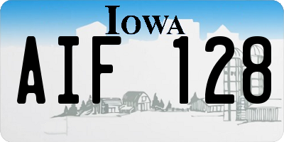IA license plate AIF128