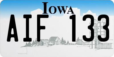 IA license plate AIF133
