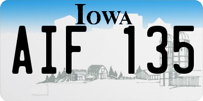 IA license plate AIF135