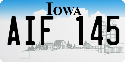 IA license plate AIF145