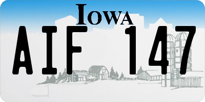 IA license plate AIF147