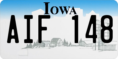 IA license plate AIF148