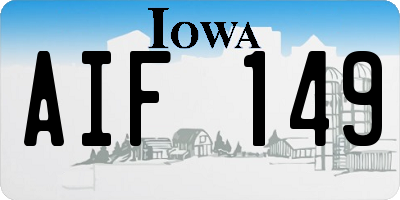 IA license plate AIF149