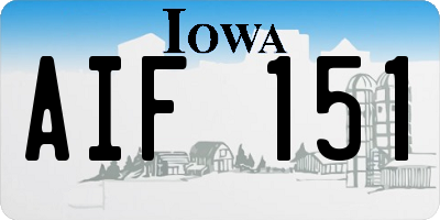 IA license plate AIF151