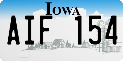 IA license plate AIF154