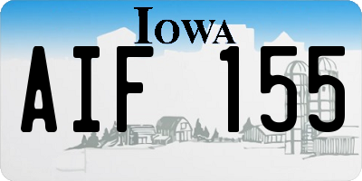IA license plate AIF155