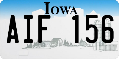 IA license plate AIF156
