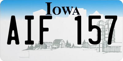 IA license plate AIF157
