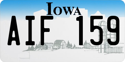 IA license plate AIF159