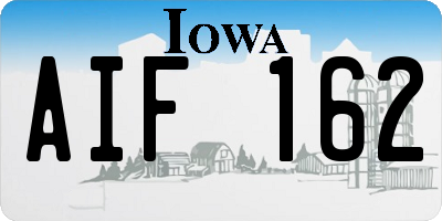 IA license plate AIF162