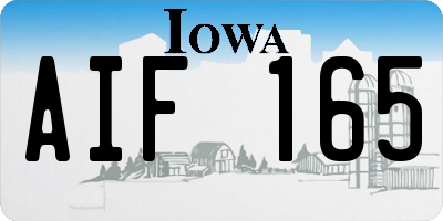 IA license plate AIF165