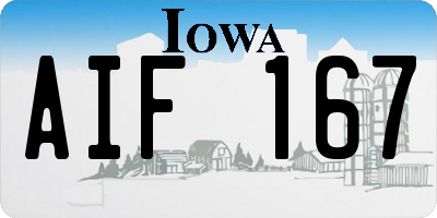 IA license plate AIF167