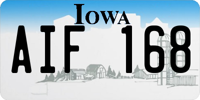 IA license plate AIF168