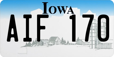 IA license plate AIF170