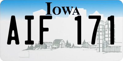 IA license plate AIF171