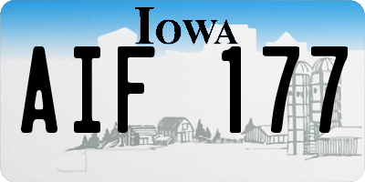 IA license plate AIF177