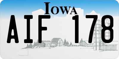 IA license plate AIF178